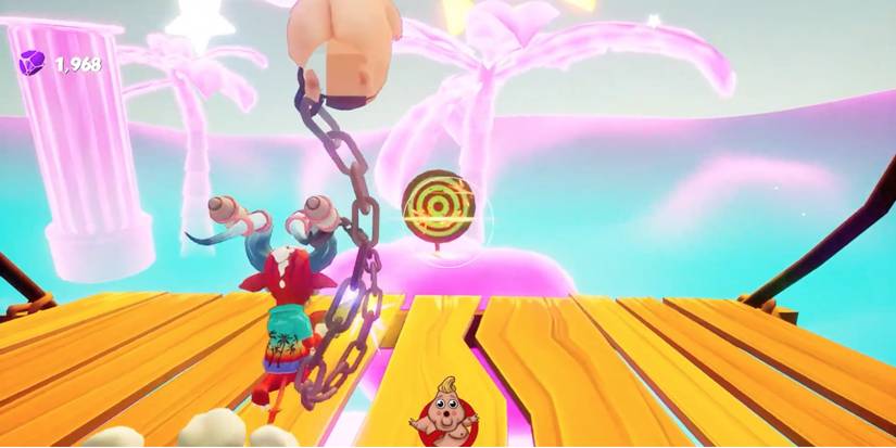 Hell Pie - Use Aim for better accuracy - Player uses a gun to hit objects