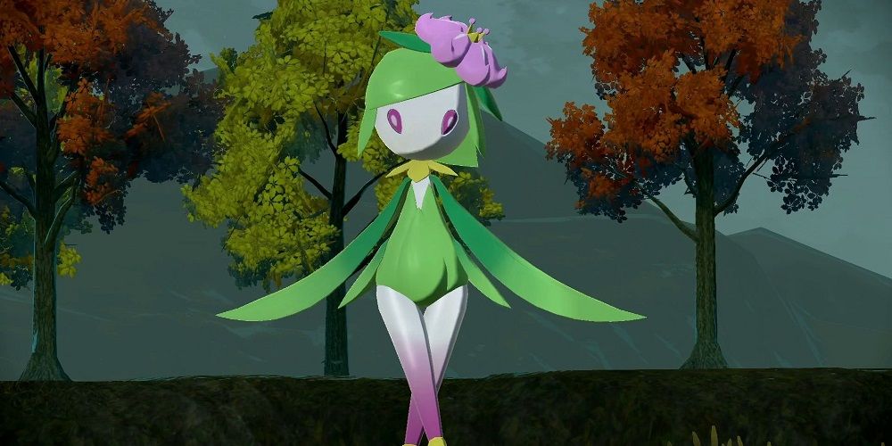 Hisuian Lilligant as it appears in Pokemon Legends of Arceus