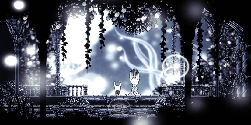 The Pale King and the Hollow Knight in a flashback in Hollow Knight