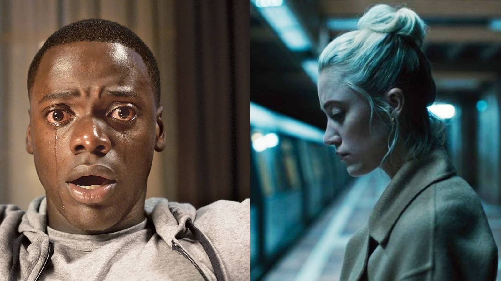 Split image of Chris in Get Out and Julia in Watcher