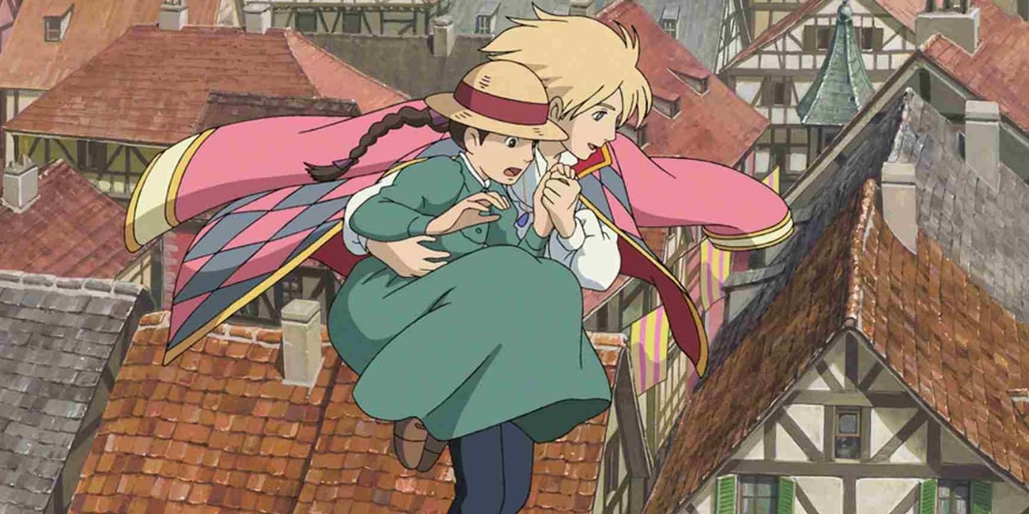 Howl and Sophie flying in Howl's Moving Castle
