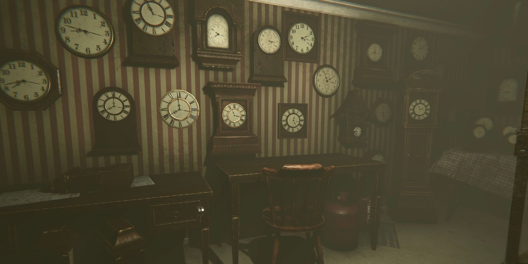MADiSON clock puzzle room with multiple clocks on the wall
