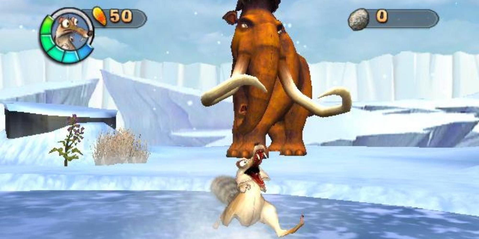 Scrat and Manfred in Ice Age 2 The Meltdown