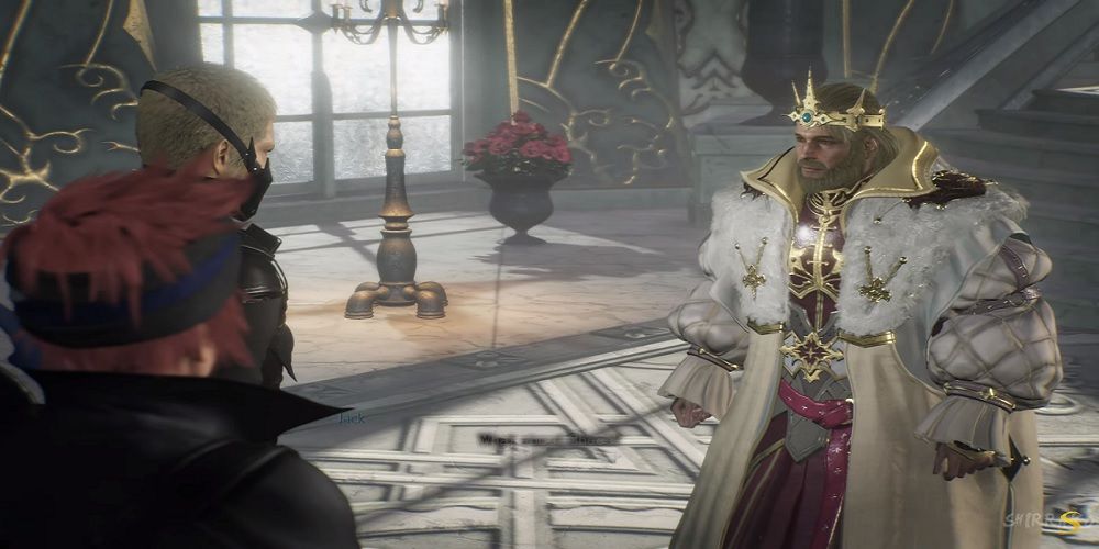 Король Корнелия встречается с Джеком и его отрядом в Stranger of Paradise Final Fantasy Origin.
