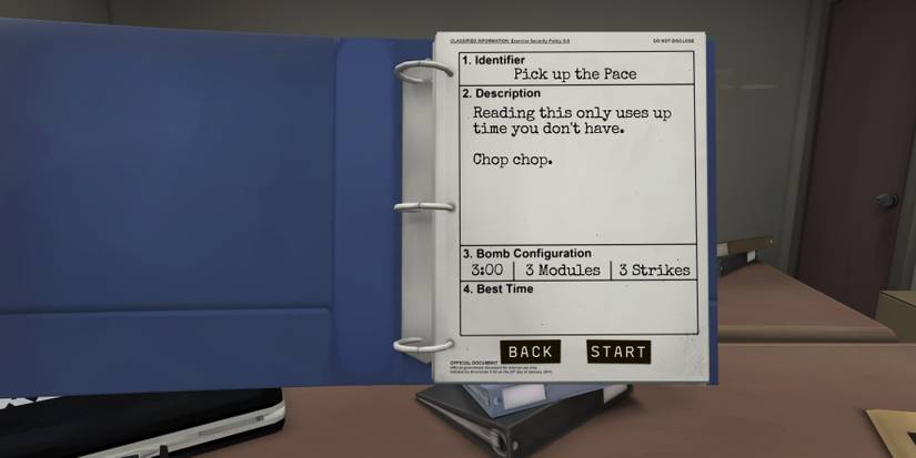 Keep Talking And Nobody Explodes menu screen