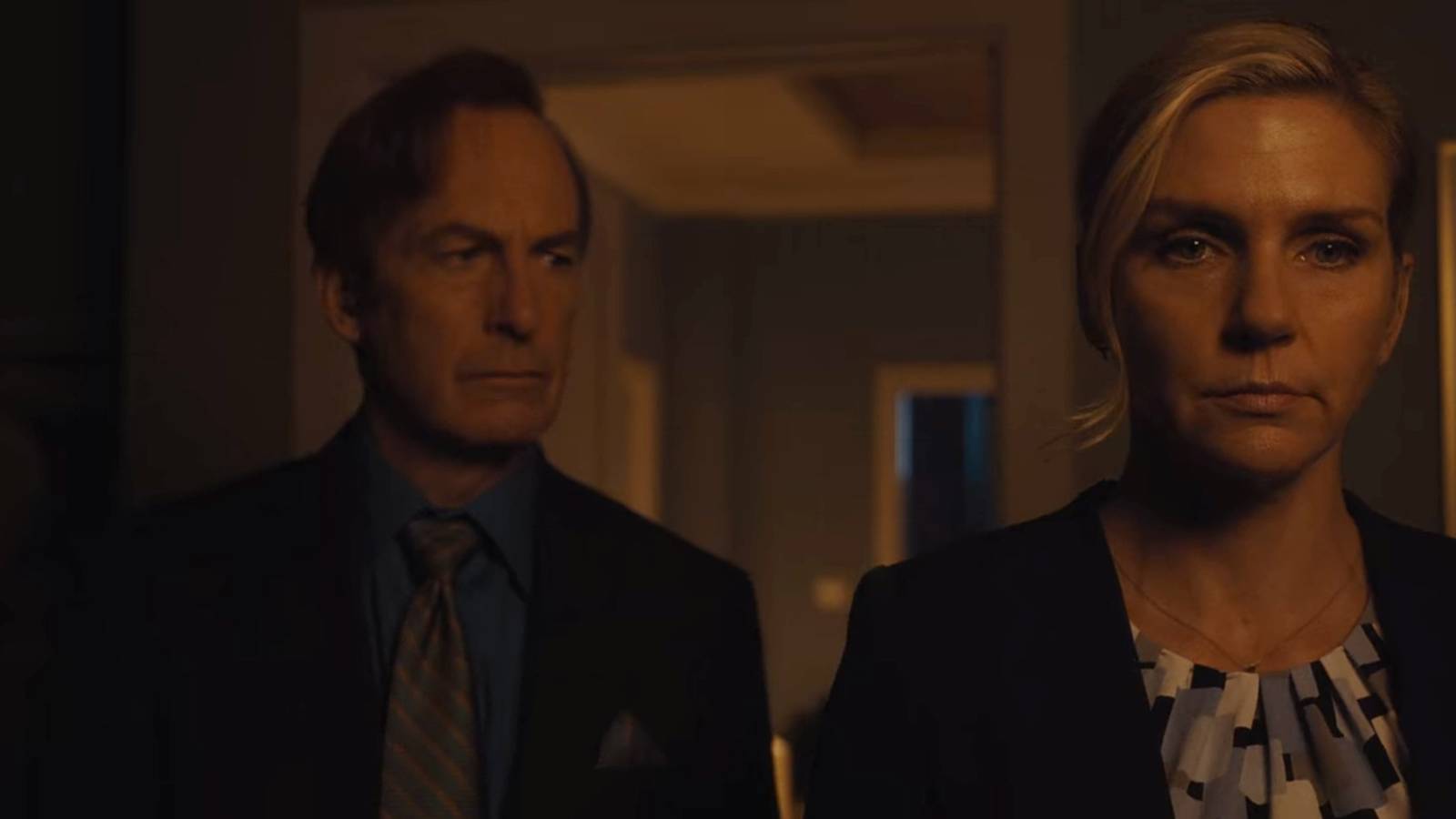 Sad Kim Wexler and Jimmy in Apartment break up
