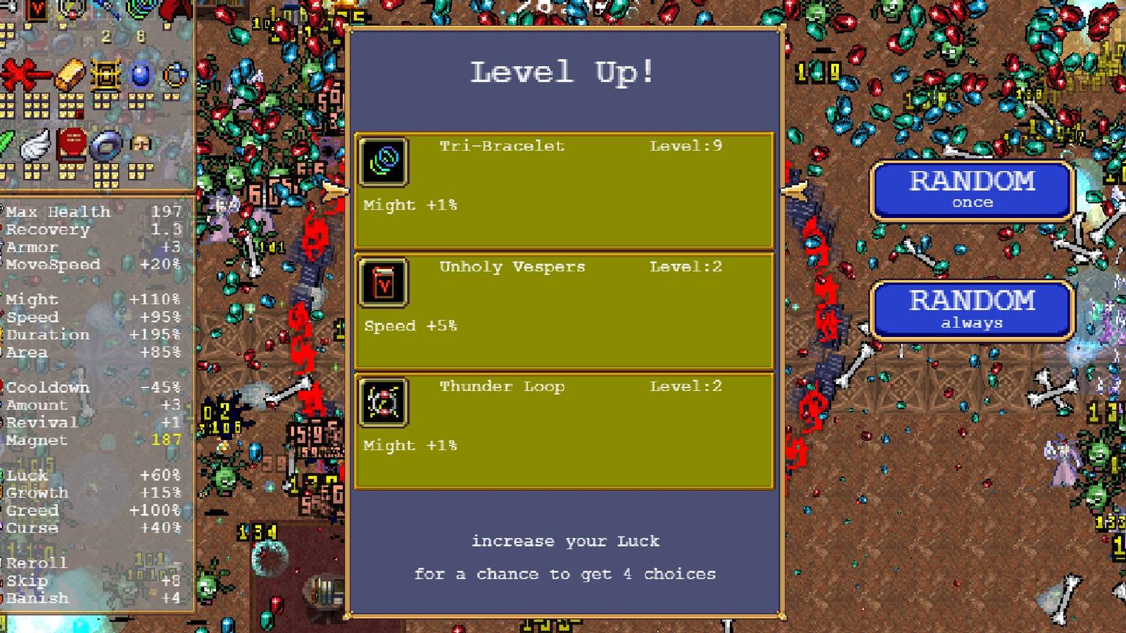 Limit Breaking Weapons in Vampire Survivors