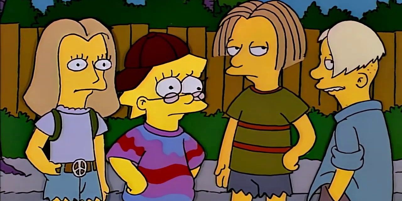 Lisa hangs out with her new friends in The Simpsons