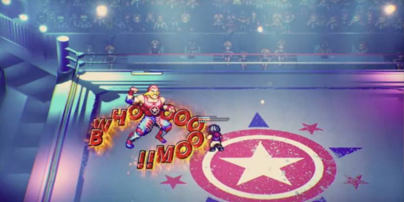 Live A Live fighting the wrestler in Present Day