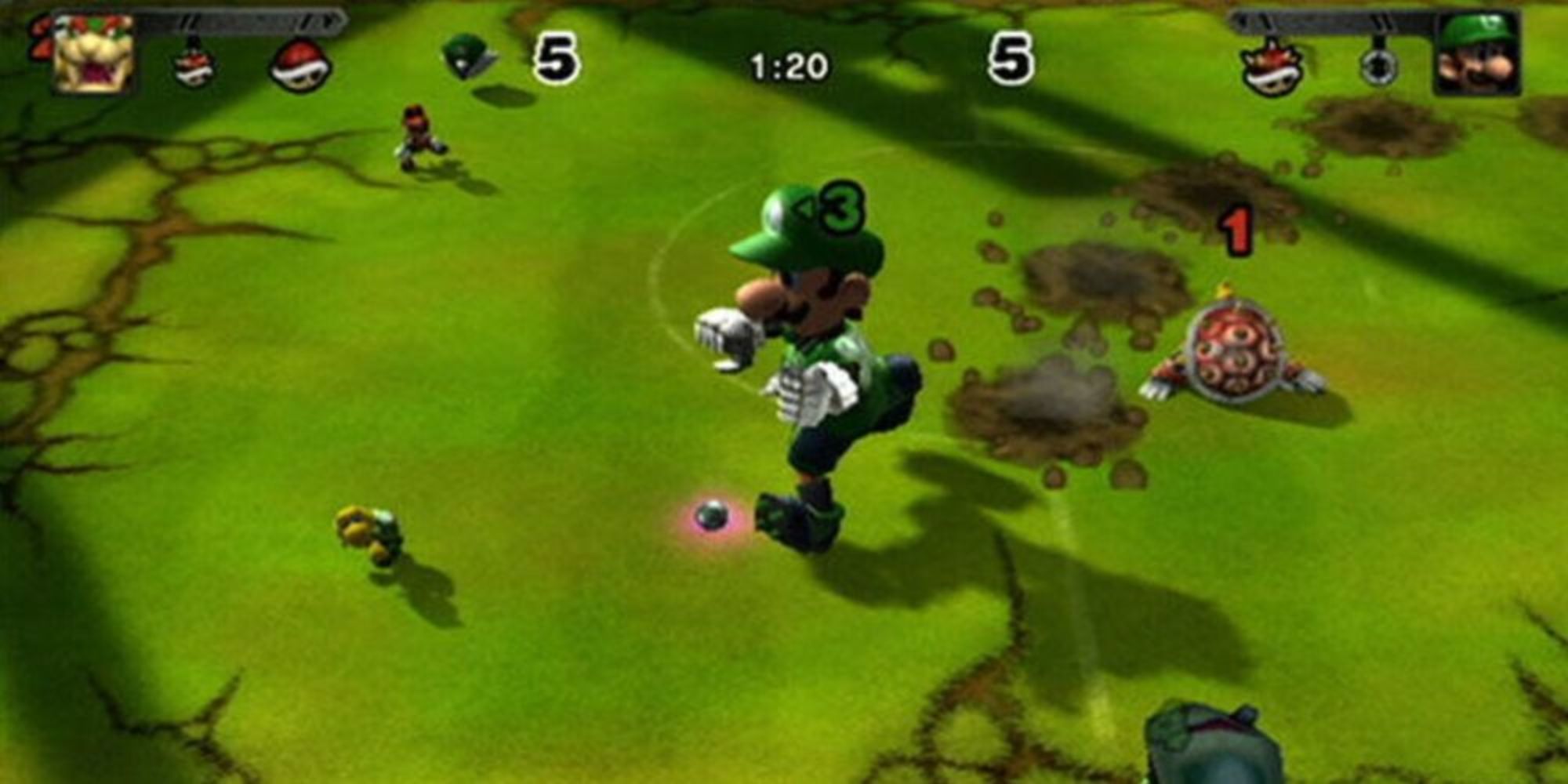 Luigi in Mario Strikers Charged 