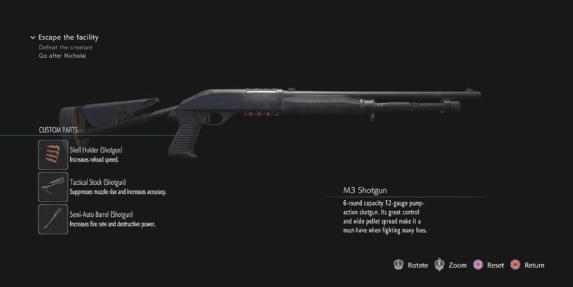 Fully upgraded M3 Shotgun In resident evil 3