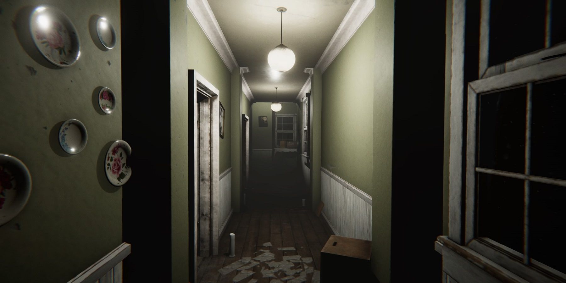 exploring a creepy derelict hallway in MADiSON 