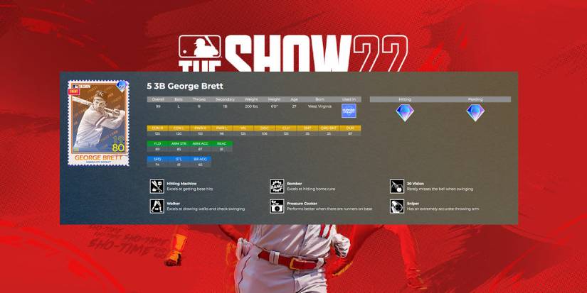 MLB The Show 22 George Brett Player Card In Diamond Dynasty