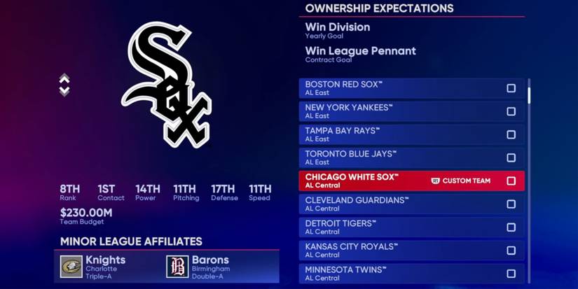 MLB The Show 22 White Sox Mid Season Team Rankings