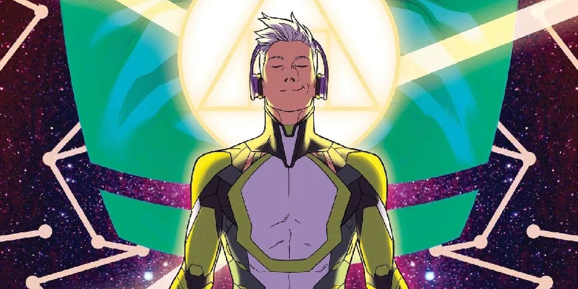 Noh-Varr wearing headphones as Marvel Boy in the comics