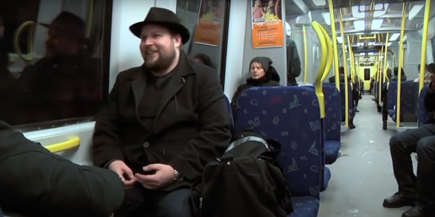 Minecraft Story of Mojang film Notch on a train