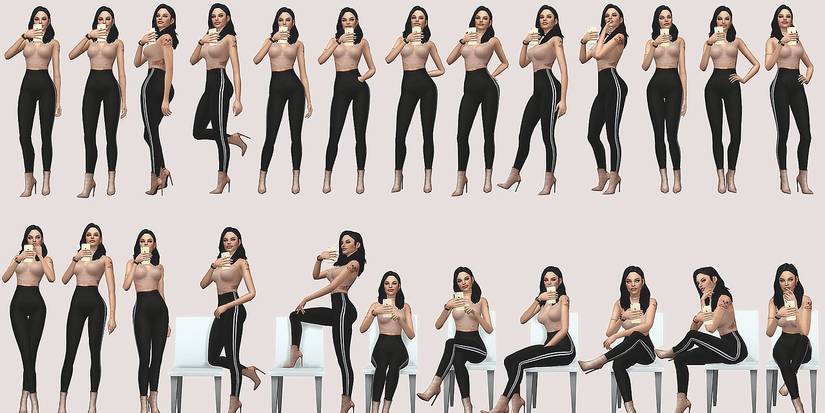 Model Poses 15 Selfie mod for The Sims 4