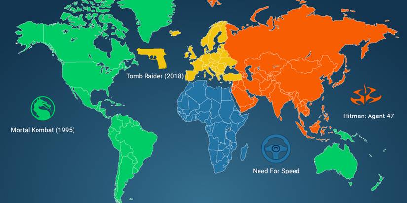 Most Popular Video Game Movie Map 