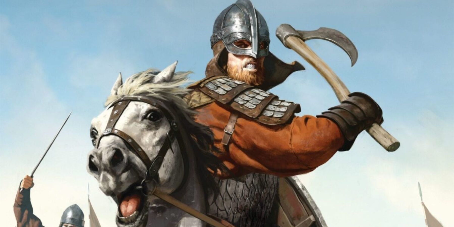 A cavalry bandit brandishes an axe in Mount & Blade 2 Bannerlord