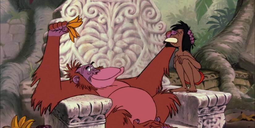 King Louie and Mowgli in The Jungle Book