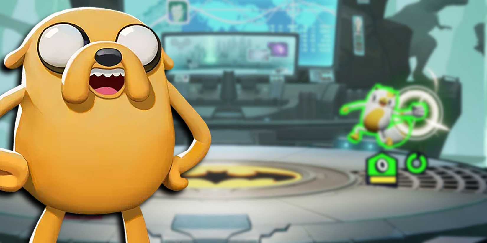 Multiversus - Cake Variant Of Jake The Dog Charging Up Aerial Side Attack With PNG Of Jake Overlaid On Top