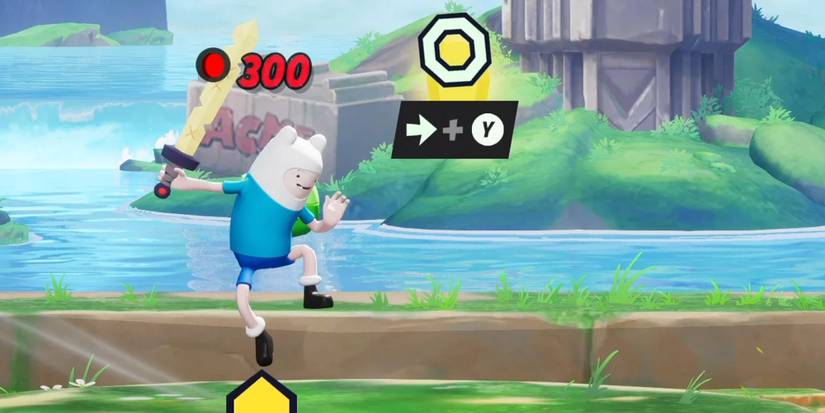 Multiversus - Finn Throwing A Jewel To Teleport To It With A Slashing Attack