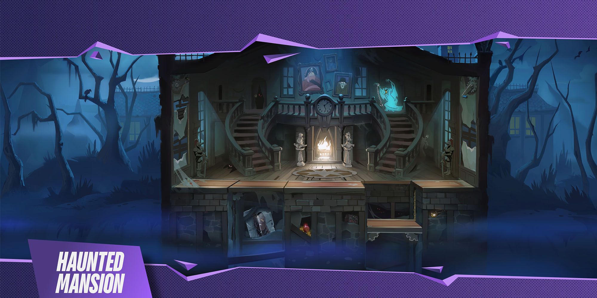 Multiversus - Player First Developers Official Screenshot Of Haunted Mansion Map