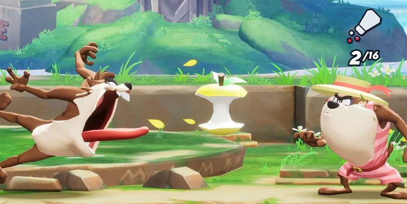 Multiversus - Taz Spitting Up An Apple Core With His Down Special