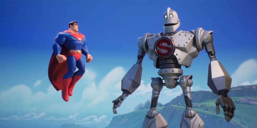 Multiversus -Youre With Me Trailer Superman And Iron Giant Flying Together