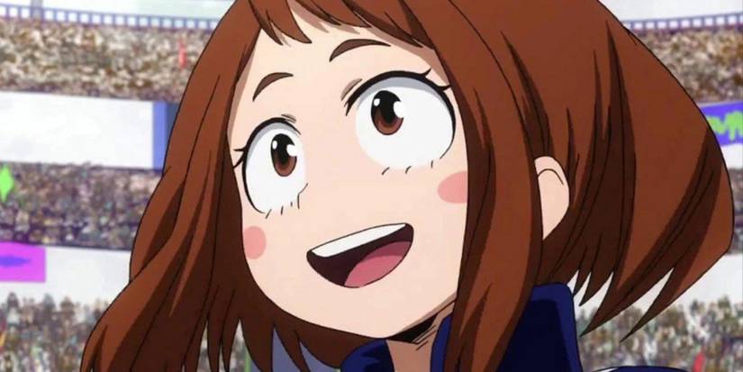 Uraraka and Midoriya in My Hero Academia