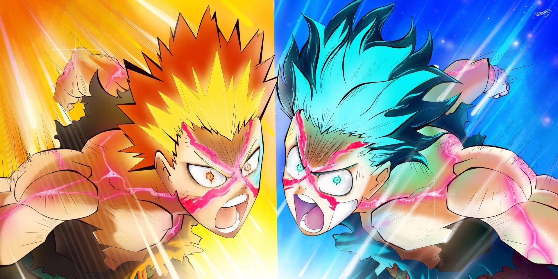 Bakugo and Midoriya fight power up