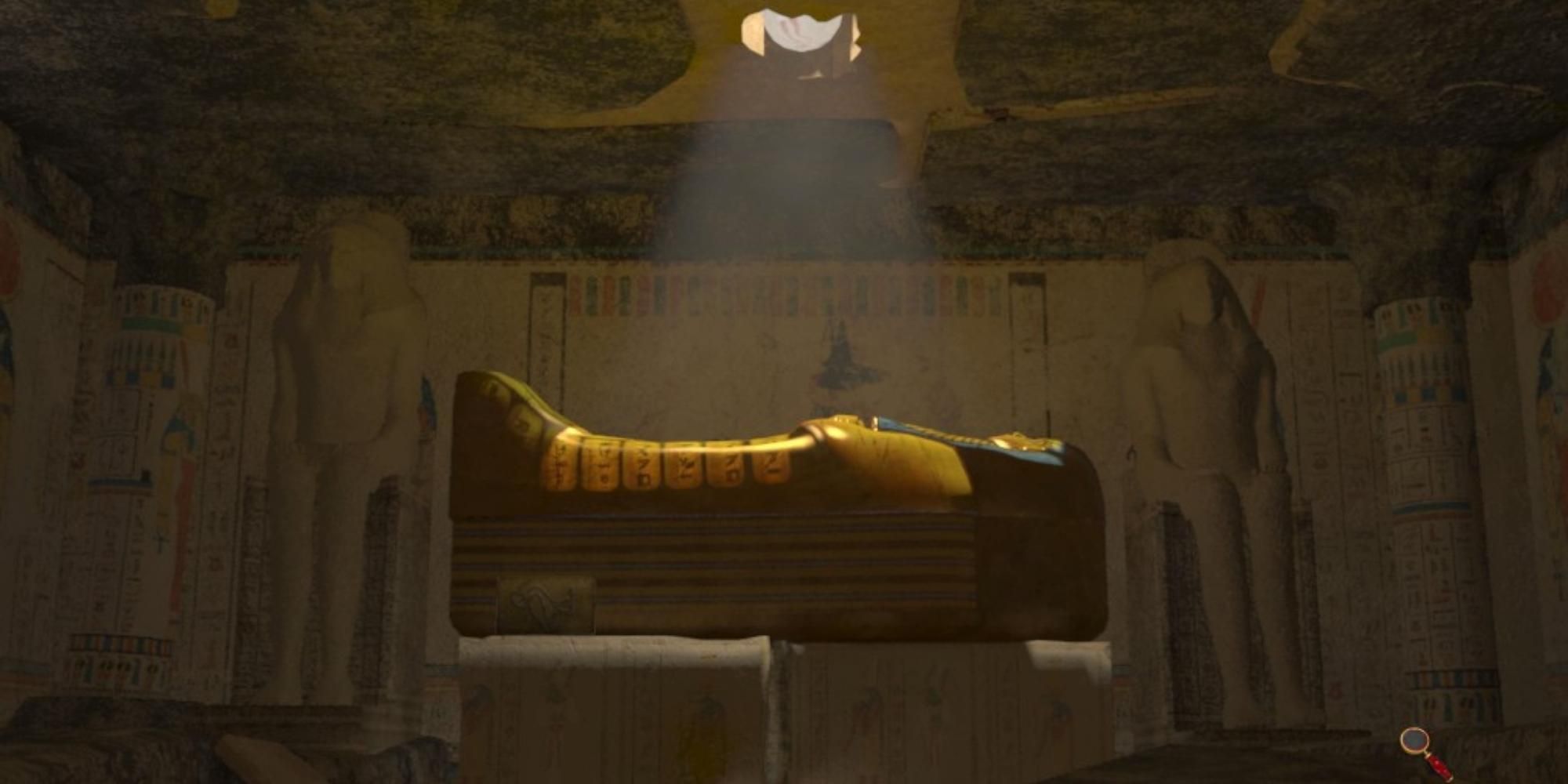 Саркофаг в гробнице пропавшей королевы Нэнси Дрю