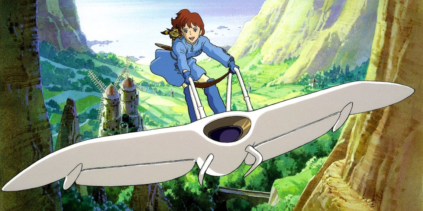 Nausicaa on her glider in the Movie