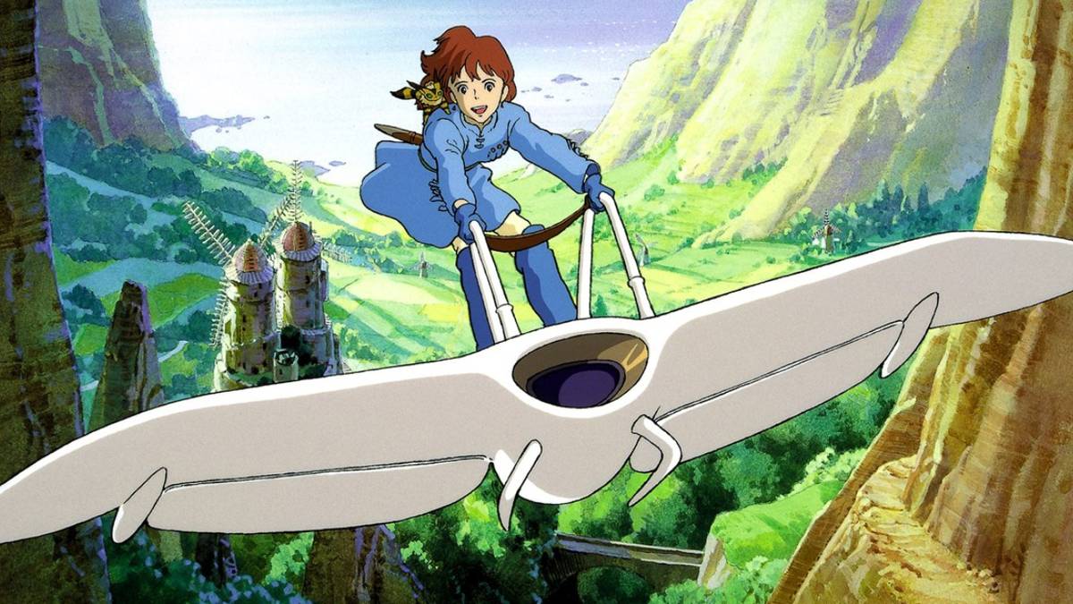 Nausicaa on her glider in the Movie