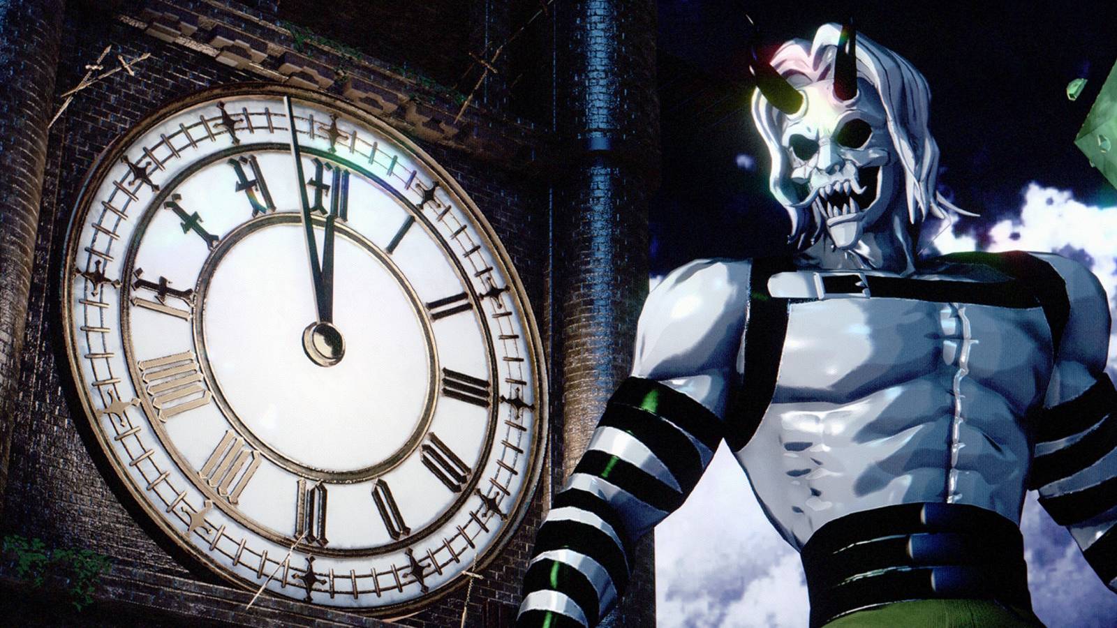 Neon White Neon Green Clock Tower