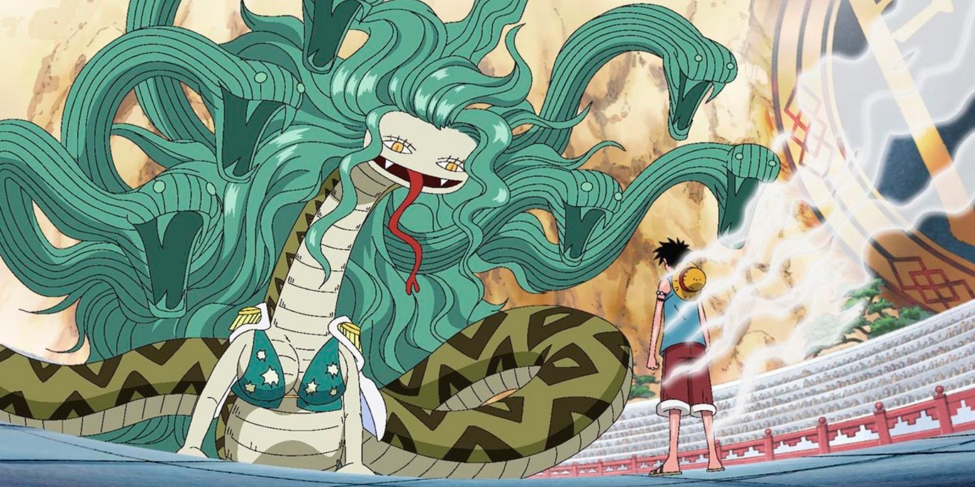 Boa Sandersonia and Luffy in One Piece 