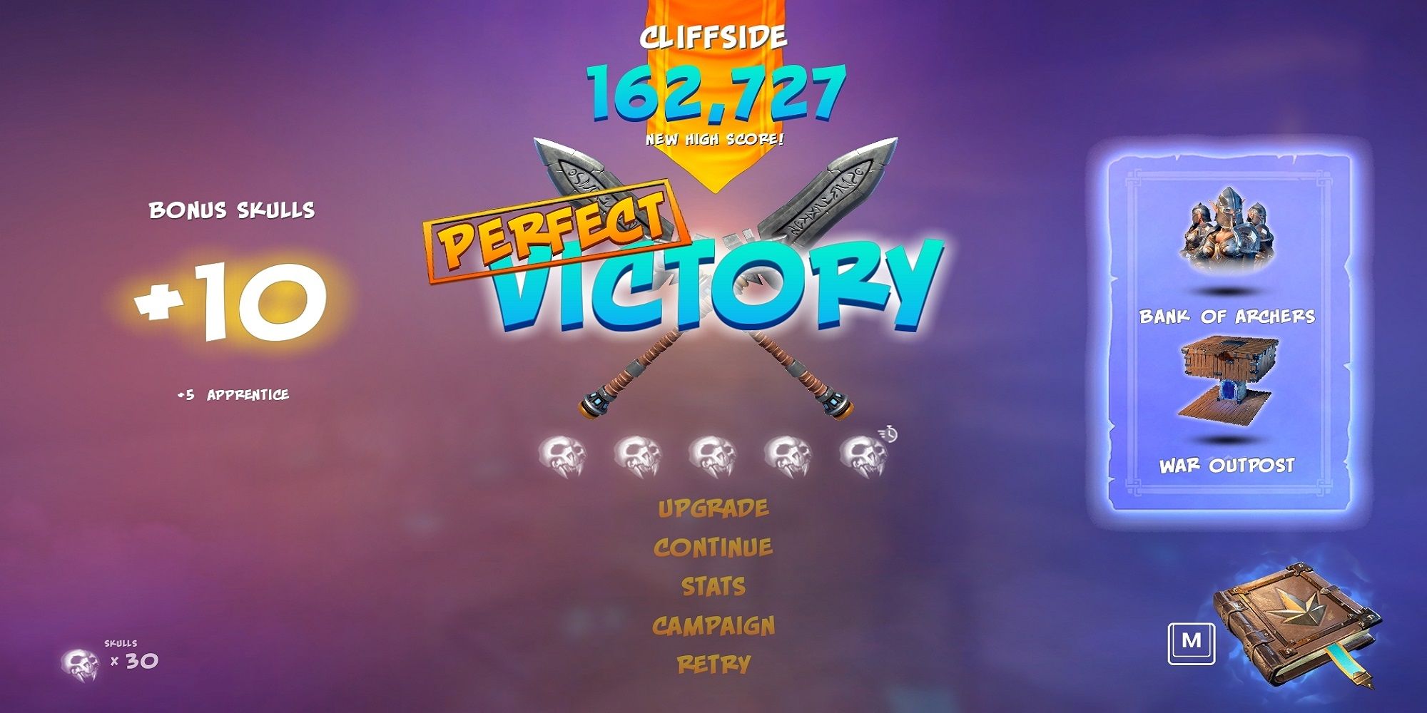 orcs must die 3 Perfect Victory screen