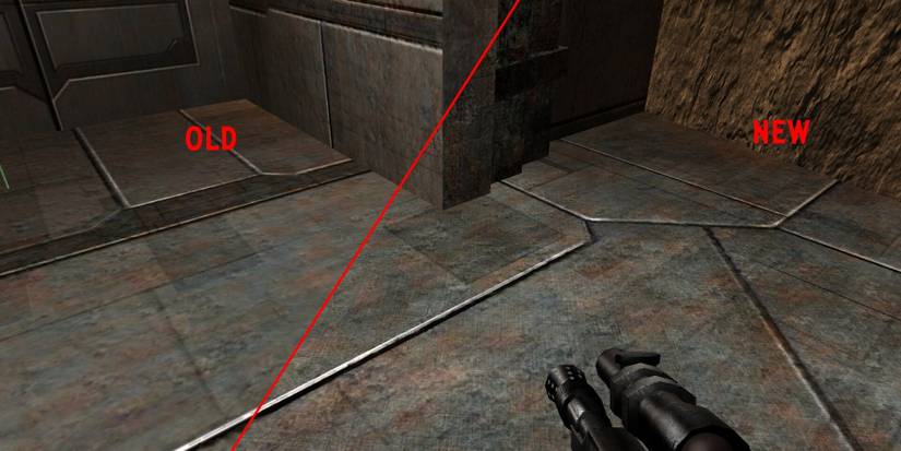 Star Wars Jedi Academy overhaul mod showing before and after 