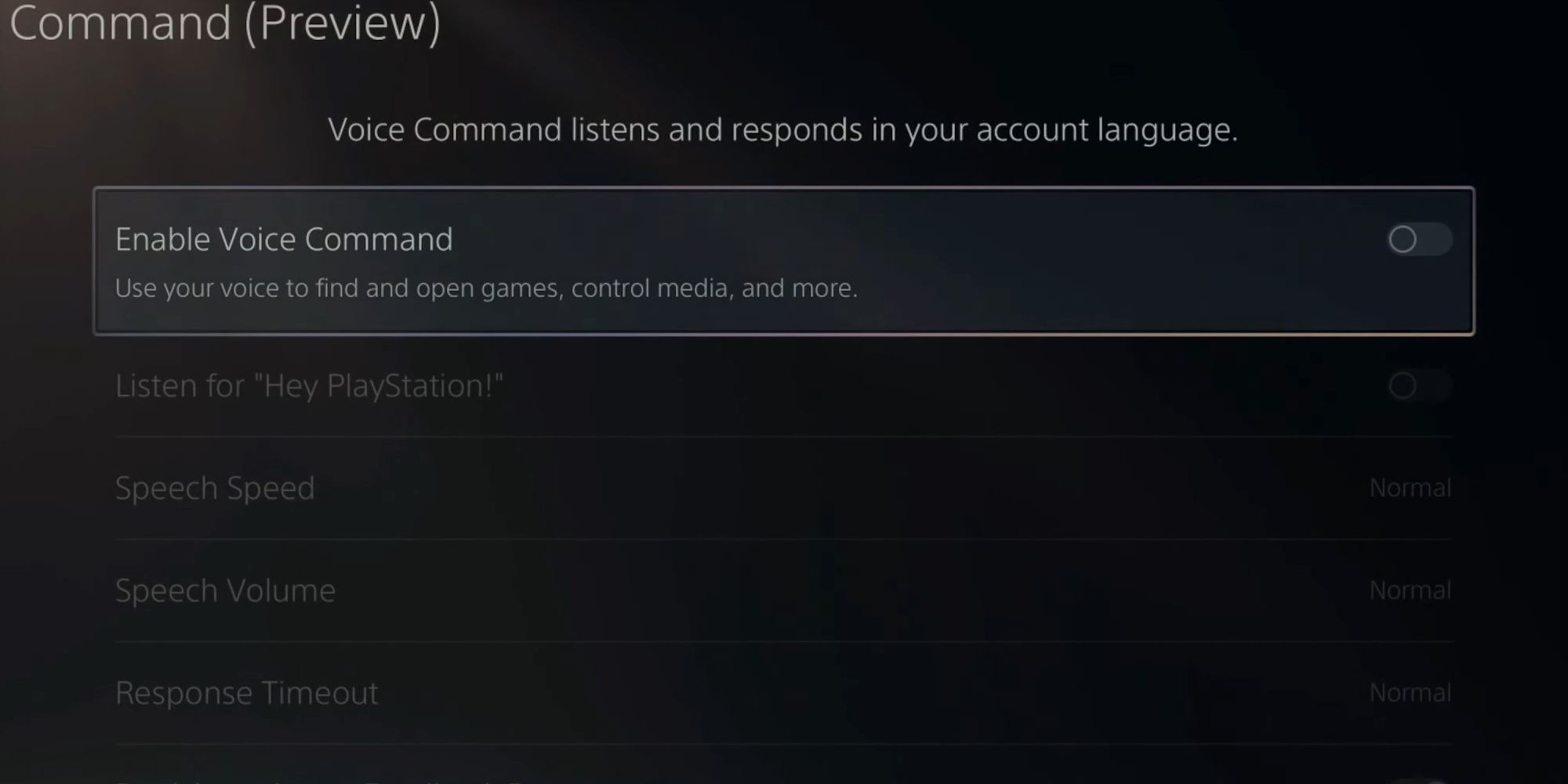 PS5 Voice Commands