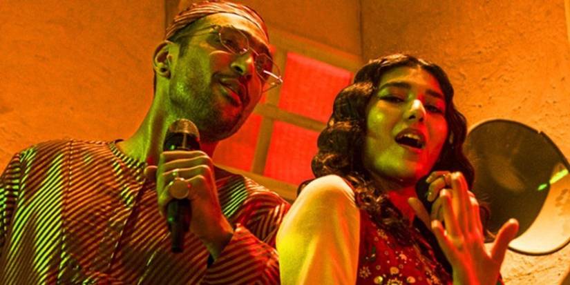 Ali Sethi and Shae Gill during the set of 'Pasoori'