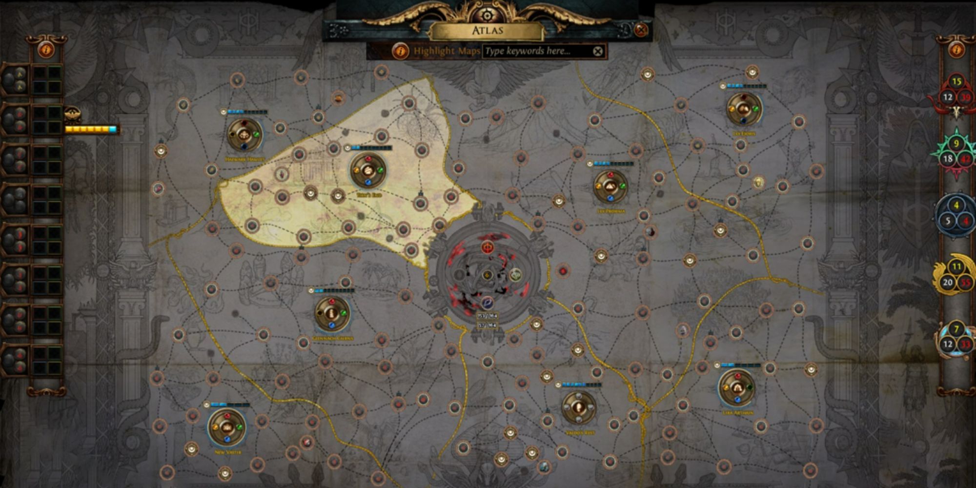 Path of Exile - Atlas Region Map