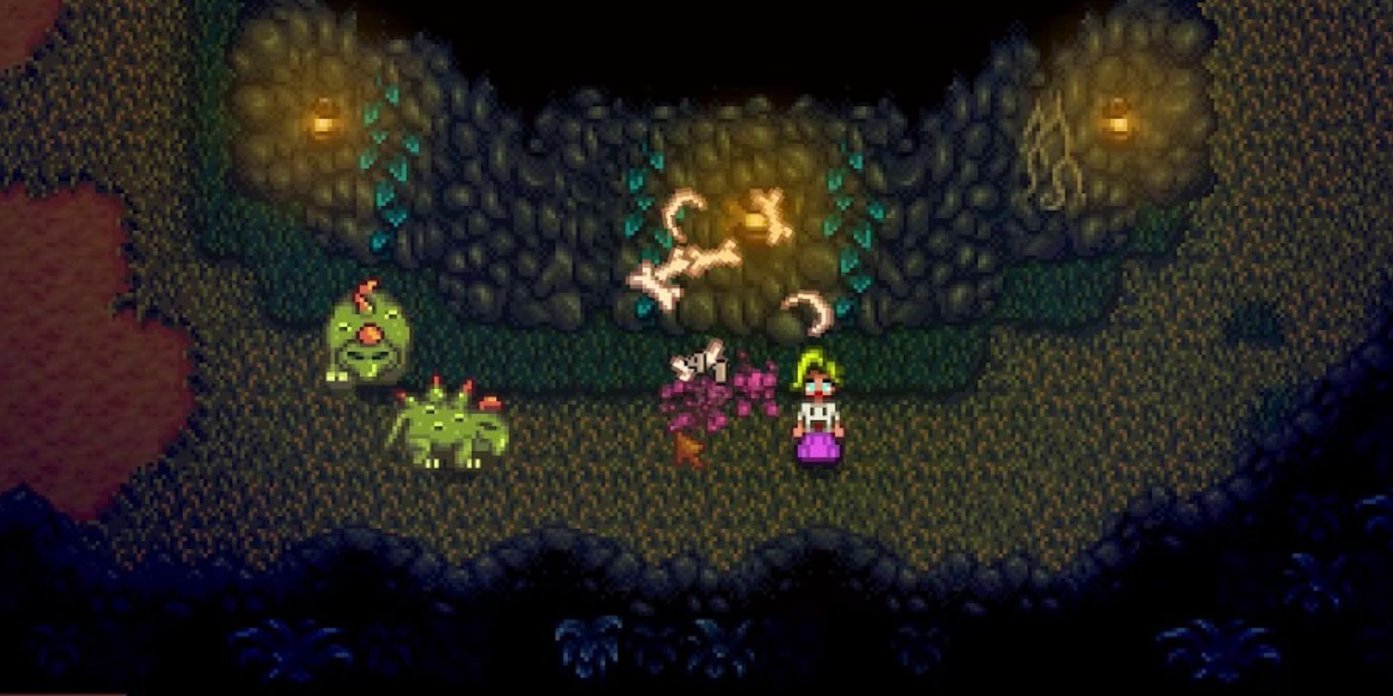 Two Pepper Rex and one defeated by Player in Forest Floor of the Mines 