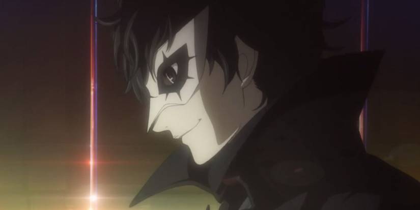 Joker in the beginning of Persona 5 at Sae's Palace