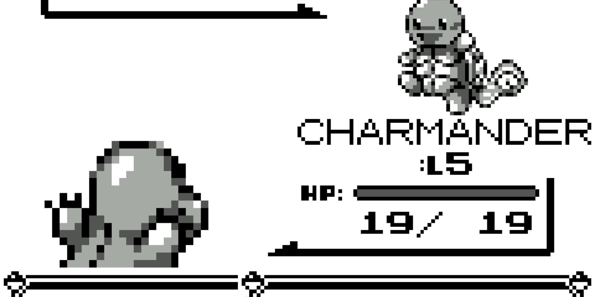 Charmander and stats in Pokemon Red and Blue video game