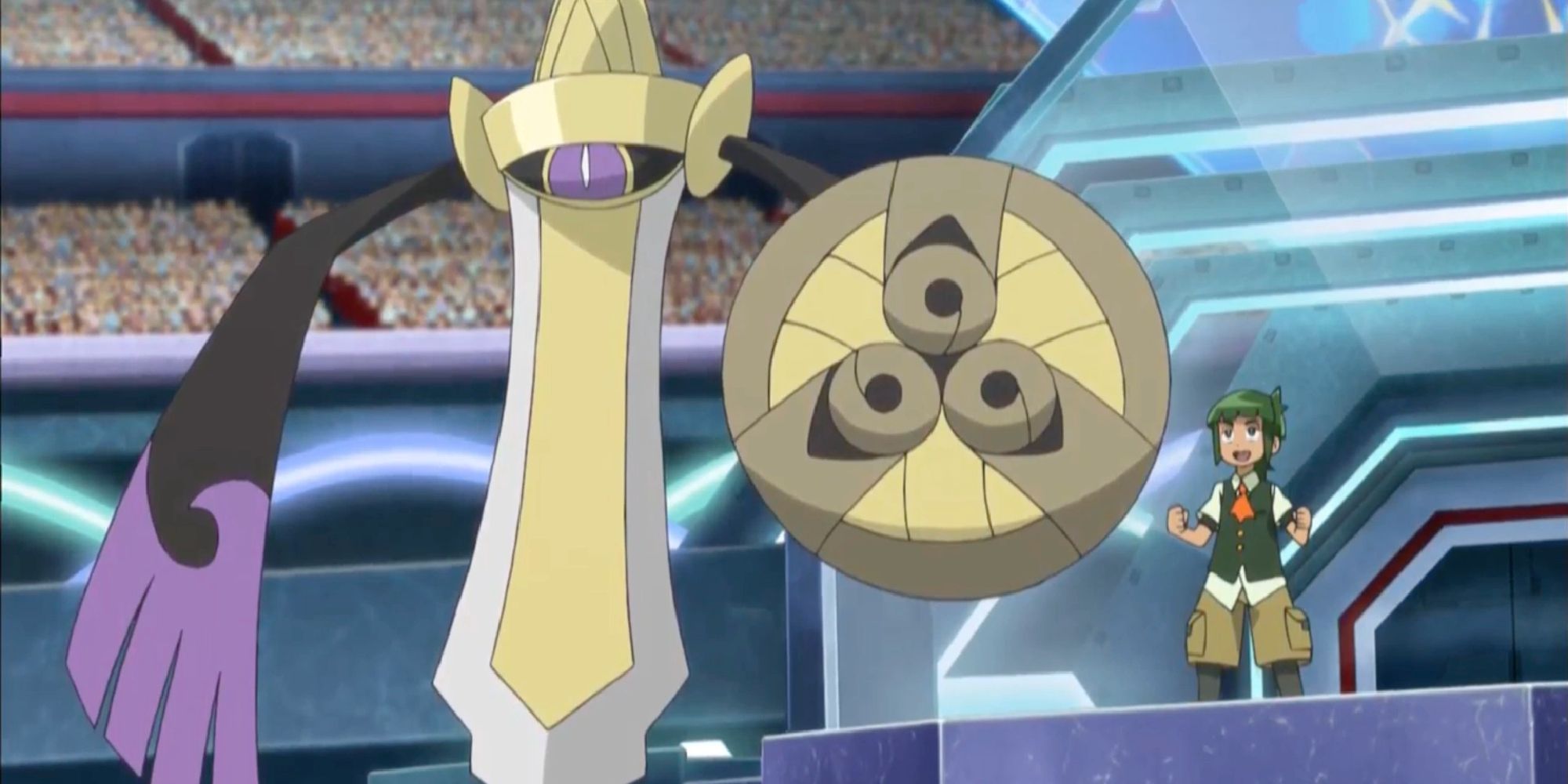 Aegislash sent out to battle in the anime