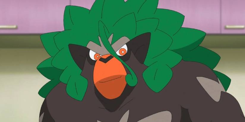 Rillaboom smiling in the anime