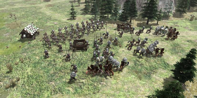 A formation of pony soldiers from overhead. Image source: 0AD.mod.io
