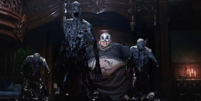 The Duke from Resident Evil Village Shadows of Rose summoning enemies