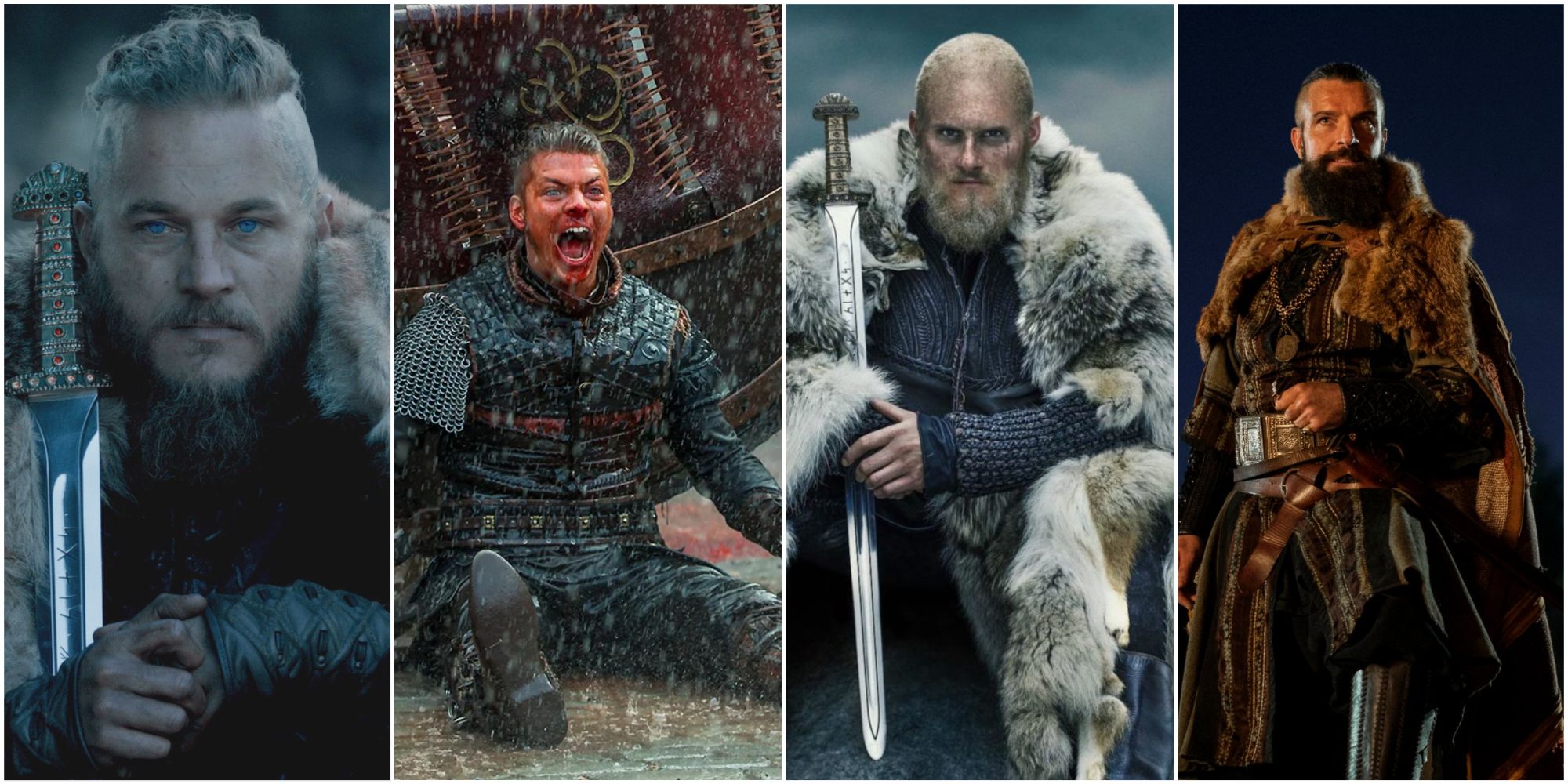 Ragnar, Ivar, and Bjorn in Vikings and Canute in Valhalla