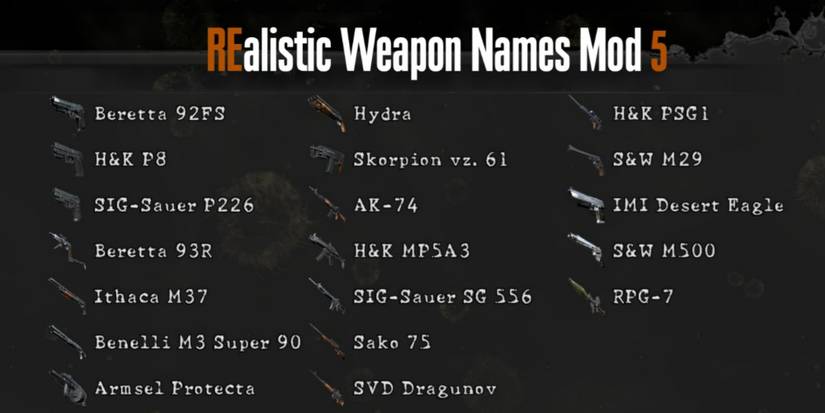 Resident Evil 5 - Weapon Name Mod